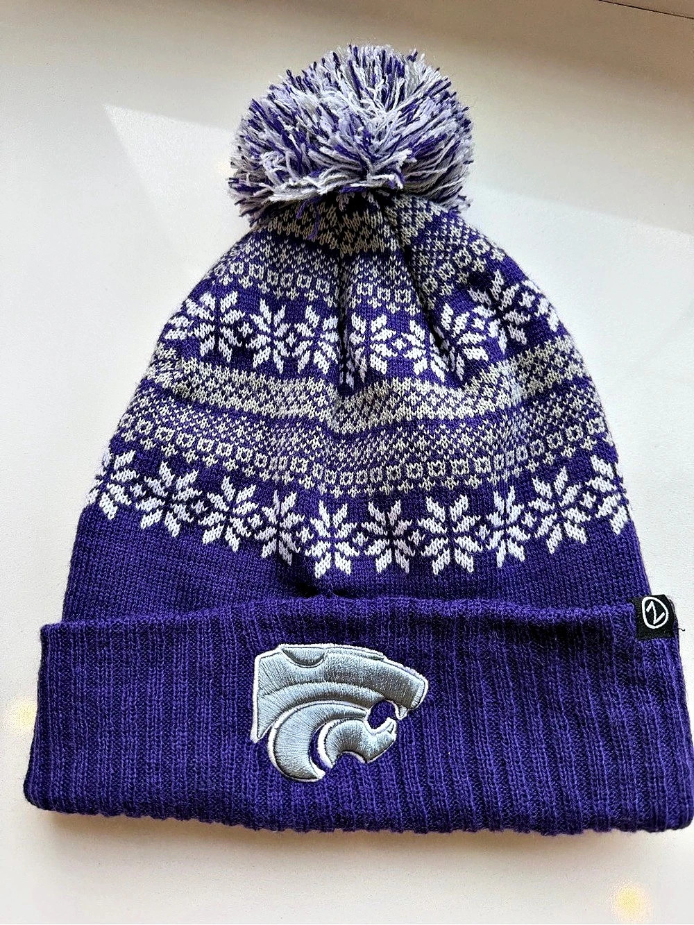 Kansas State University Wildcats & White Pom-Pom Knit Hat